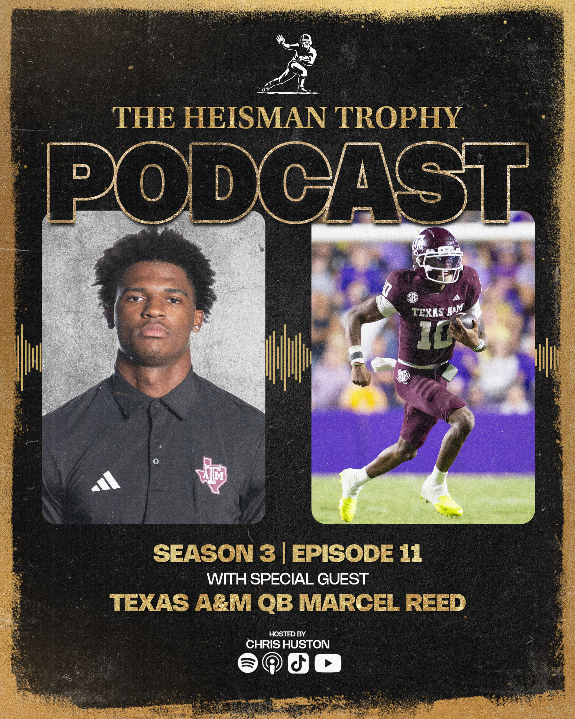 Heisman Podcast Graphic of Marcel Reed