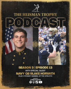 Navy QB Blake Horvath Heisman Podcast graphic