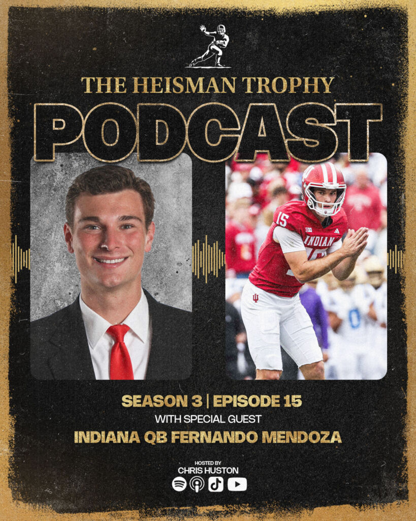 Fernando Mendoza graphic for the Heisman Trophy Podcast
