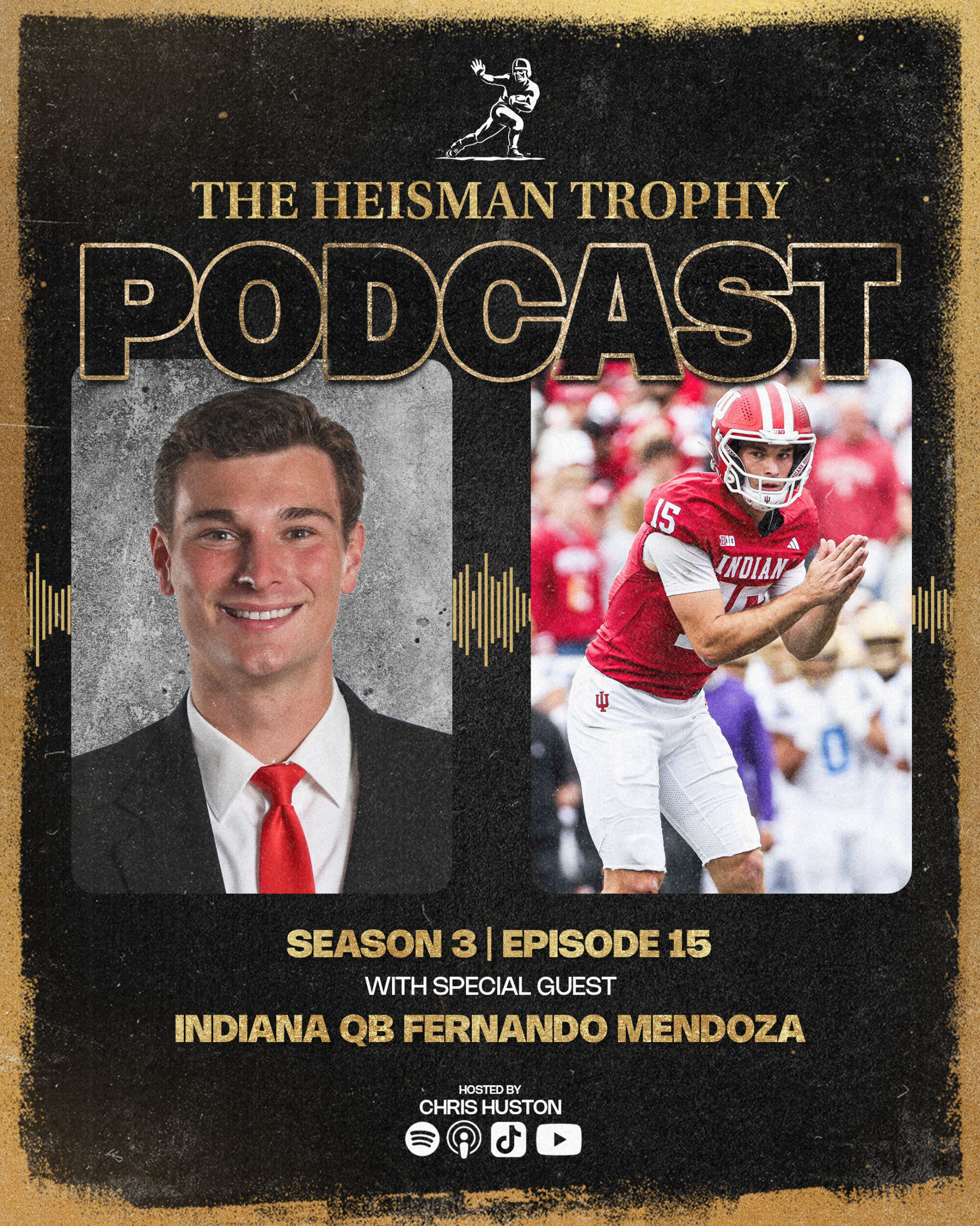 Fernando Mendoza graphic for the Heisman Trophy Podcast